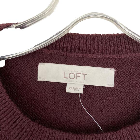 Ann Taylor Loft Maroon Wool Blend Sweater Sz XS - Picture 2 of 6